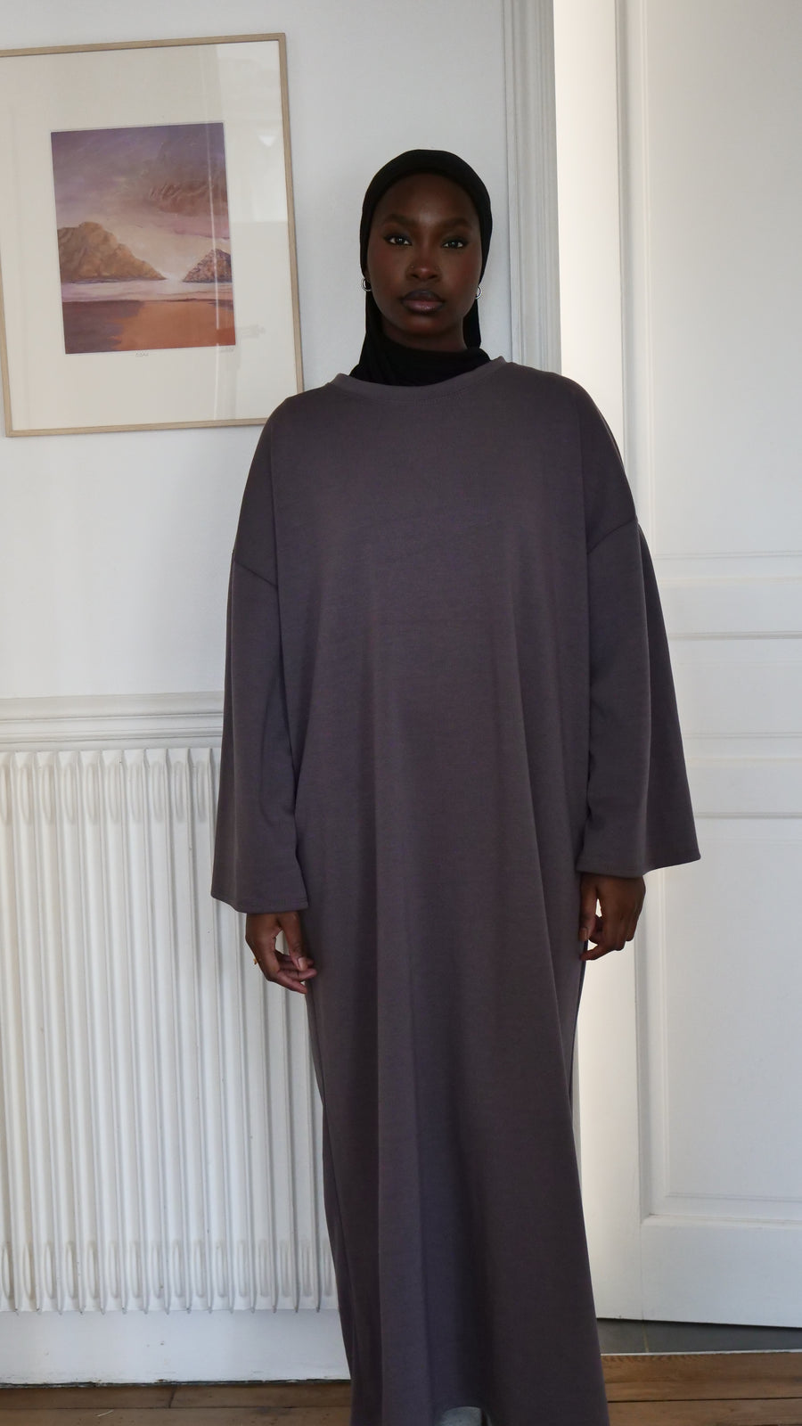 Abaya Fluffly Gris