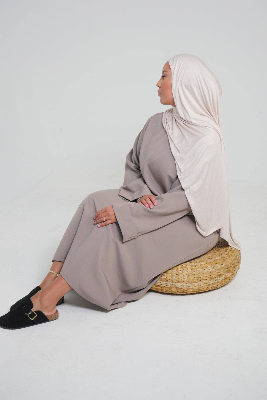  Abaya Guinée taupe