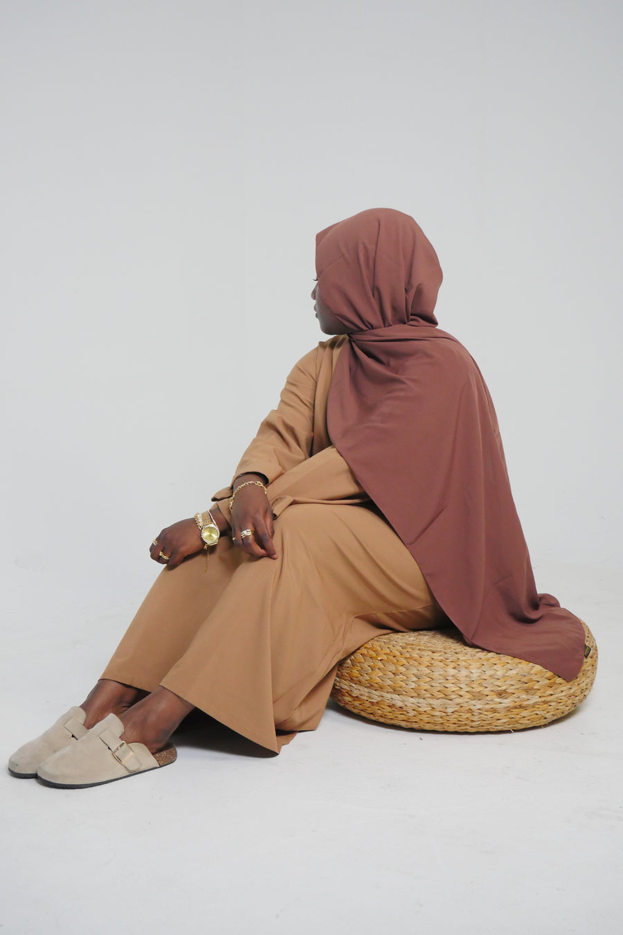 Abaya Guinée caramel